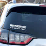 Anxious Driver's Club Car Window Decal