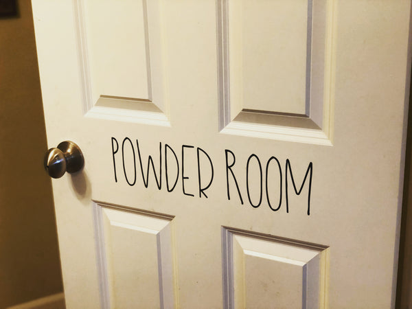 Skinny Font Powder Room Removable Decal