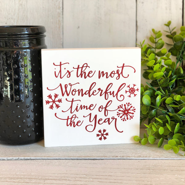 The most wonderful time of the year Freestanding Holiday Sign