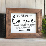 Made with Love Flat Framed Kitchen Sign