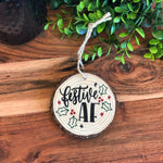 Festive AF Wood Slice Christmas Ornament
