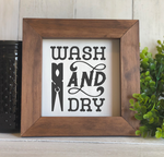 Wash and Dry Laundry Room Flat, Framed Sign