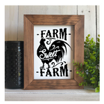Farm Sweet Farm Flat Framed Sign