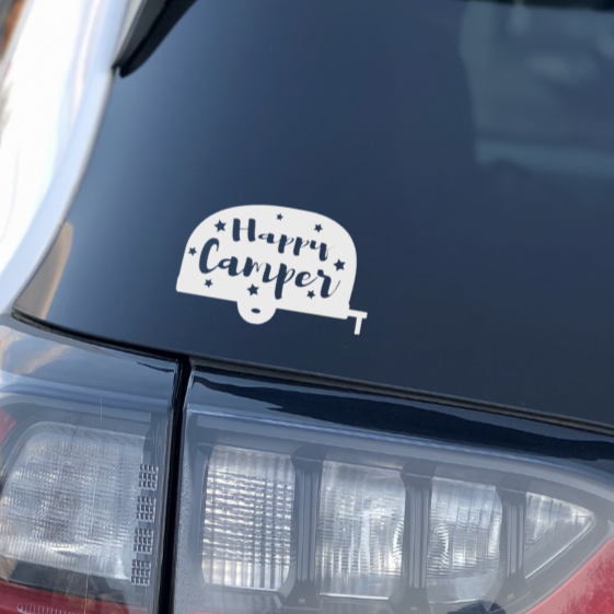 Happy Camper Car Window Sticker