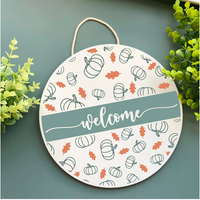 Welcome Fall Round Thin Doorhanger