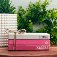 Hugs & Kisses Faux Bookstack