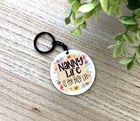 Nana Life is the Best Life Aluminum Keychain, {Choose Your Nickname}