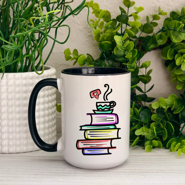 Books and Coffee/Tea Ceramic Mug