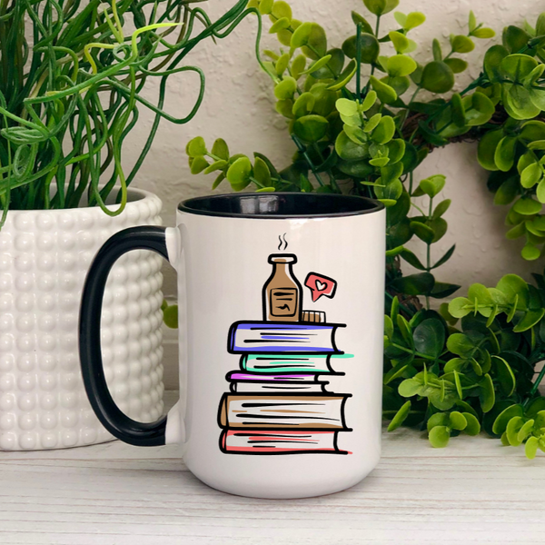 Books and Coffee/Tea Ceramic Mug