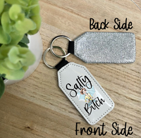 Salty Bitch Glitter Backed Keychain