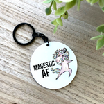 Magestic AF Unicorn Aluminum Keychain