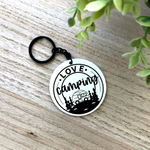 Love Camping Aluminum Keychain