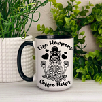 Life Happens, Coffee Helps Mom Bun Skeleton Ceramic Mug