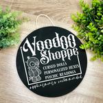 Voodoo Shoppe Halloween Wood Round Thin Doorhanger