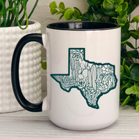 Texas Line Art Ceramic Mug