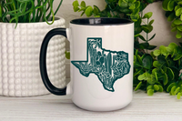 Texas Line Art Ceramic Mug