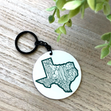 Texas Line Art Aluminum Keychain