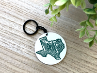 Texas Line Art Aluminum Keychain