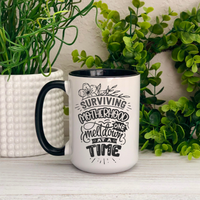 Surviving Motherhood One Meltdown at a Time Ceramic Mug