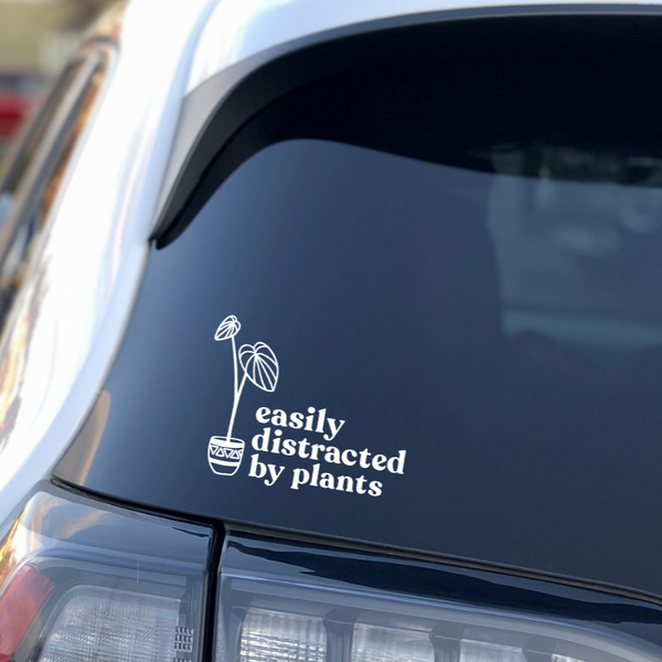 Easily Distracted by Plants Car Window Sticker