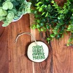 Cotton Headed Ninny Muggins Wood Slice Christmas Ornament