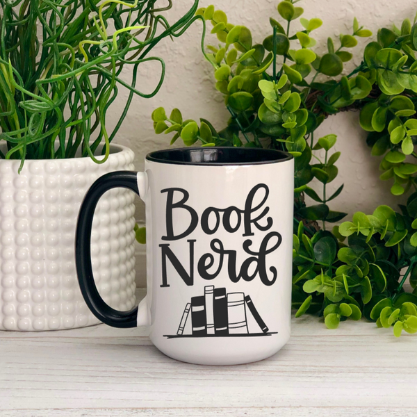 Book Nerd Ceramic 15oz Mug