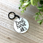 Book Nerd Aluminum Keychain