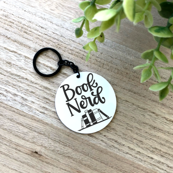 Book Nerd Aluminum Keychain