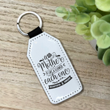 Mother is Like a Flower Glitter Backed Faux Leather Keychain