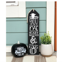 You and Me and Scary Movies Halloween Tag Sign