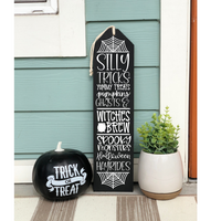 Halloween Phrases Tag Sign