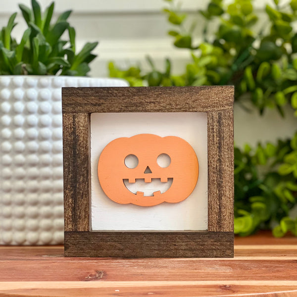 Framed Laser Cut Jack o Lantern Freestanding Sign