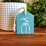 Spring Flowers in Mason Jar Freestanding Wood Accent Tag