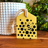 Honey Bee/Honey Comb Freestanding Wood Accent Tag