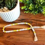 Lemon Yellow and White Beaded Garland