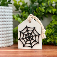 Spiderweb Freestanding Wood Accent Tag