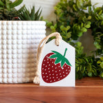 Strawberry Freestanding Wood Accent Tag