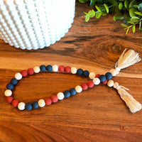 Red White and Blue Beaded Garland