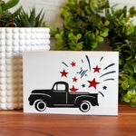 Old Truck with Fireworks Freestanding Sign